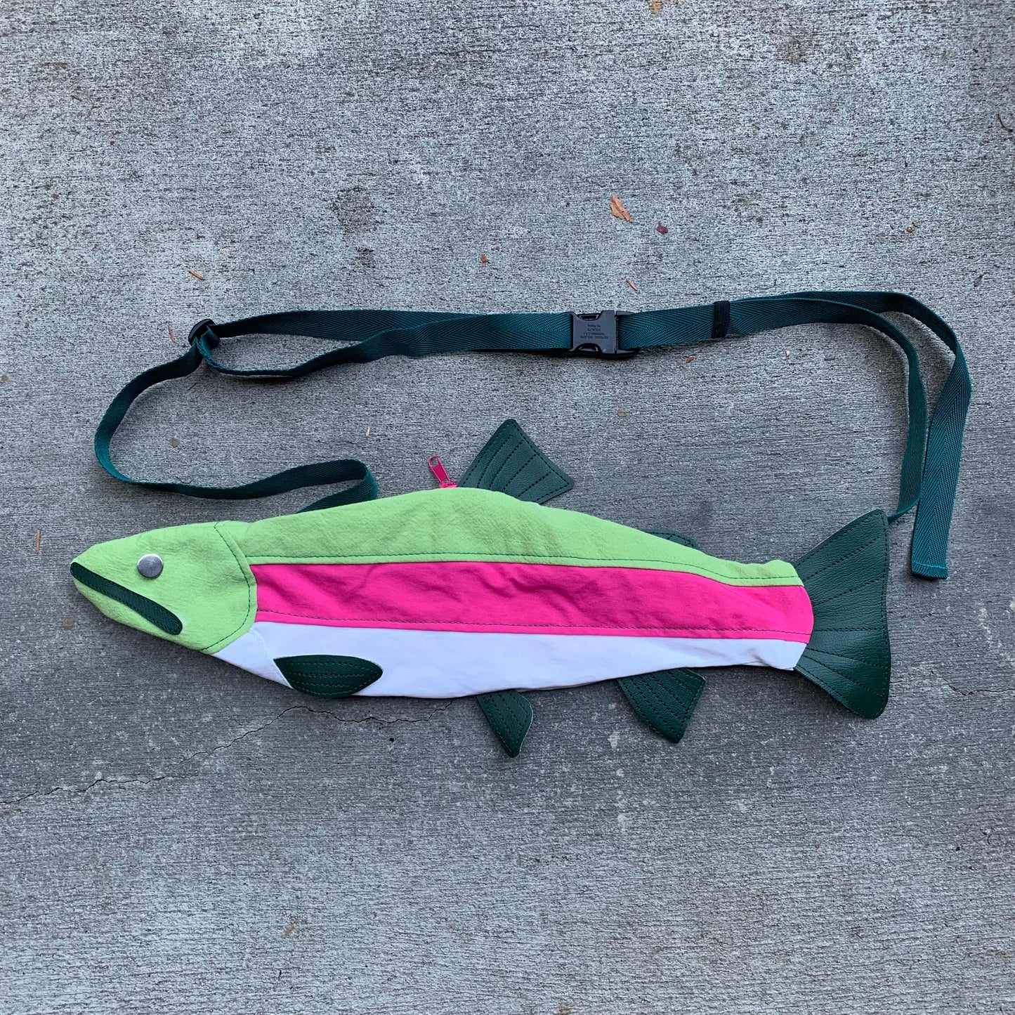 Rainbow Trout Crossbody Bag: Lime/Magenta/White