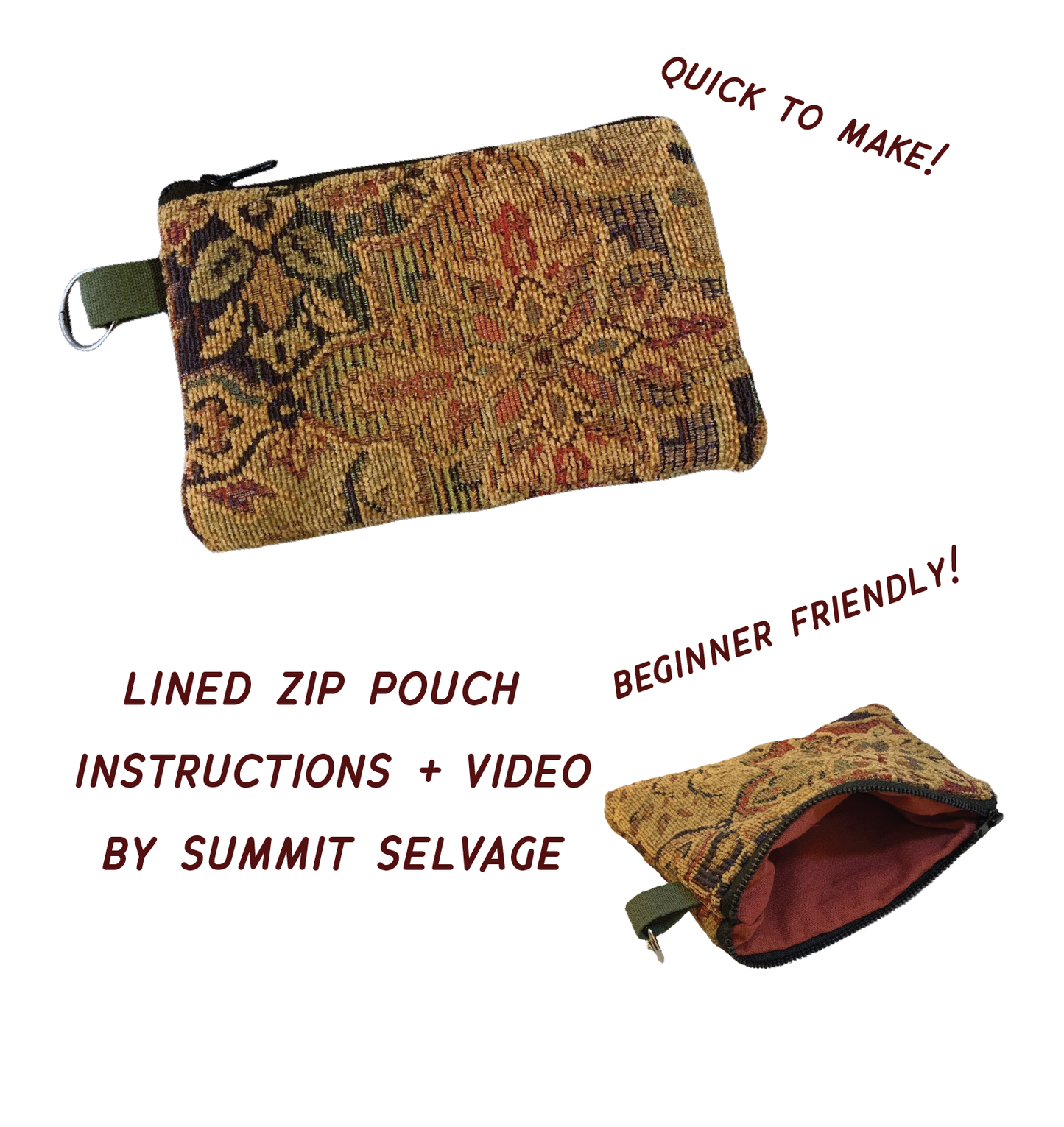 Lined Zip Pouch Tutorial