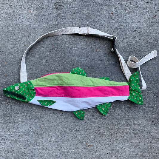 Rainbow Trout Crossbody Bag: Lime/Floral/Magenta/White